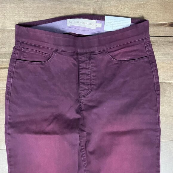 Soft Surroundings Women’s Size M Pants Straight Leg Full Length Purple NWT! - Picture 3 of 12